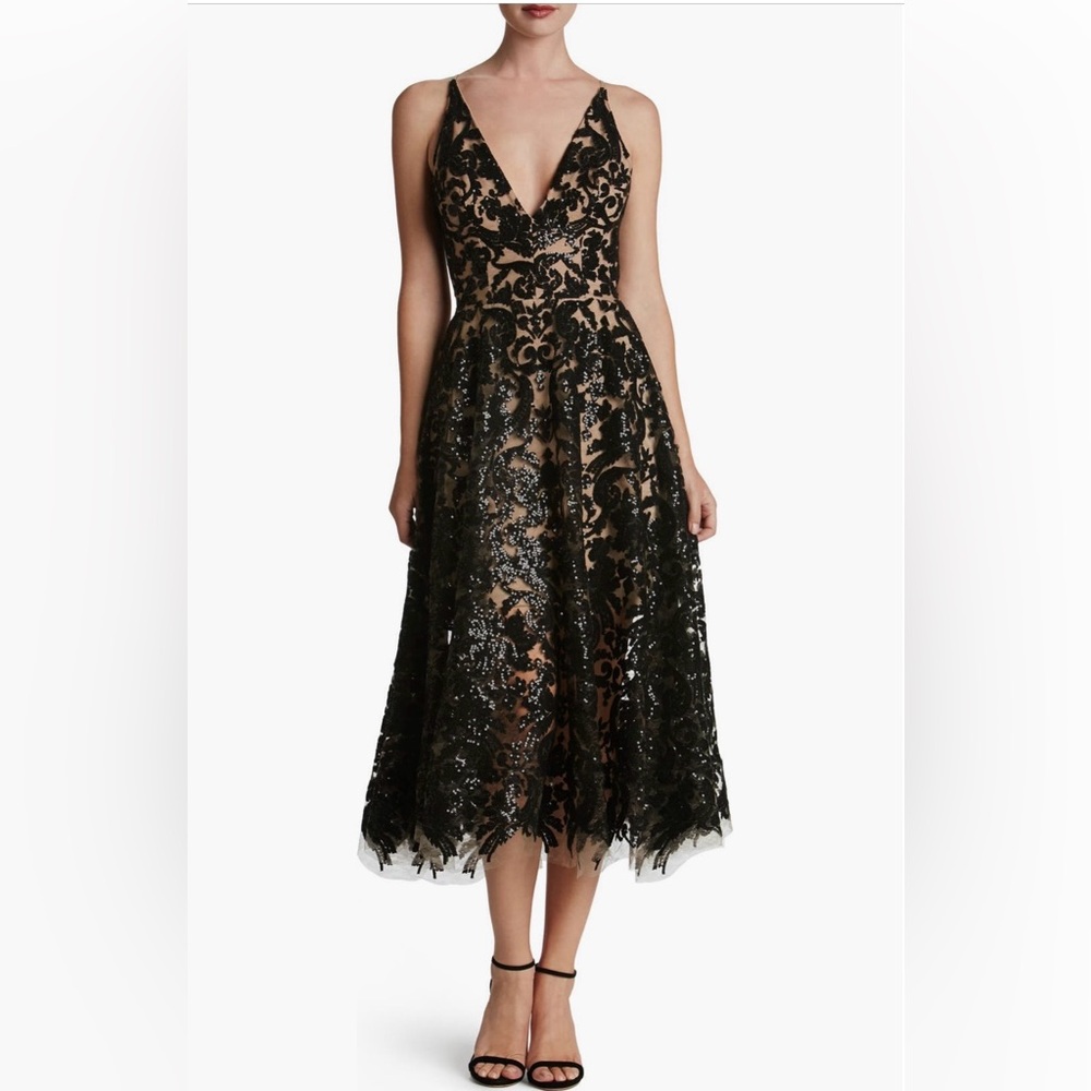 Dress the Population Blair Embellished Fit and Flare Cocktail Dress